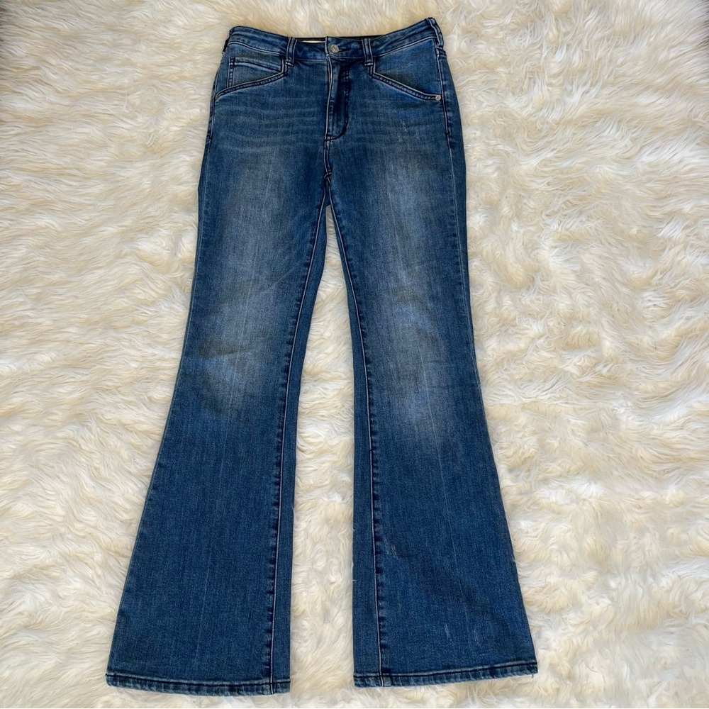 Anthropologie Pilcro Distressed Trouser Bootcut Jeans, size 27